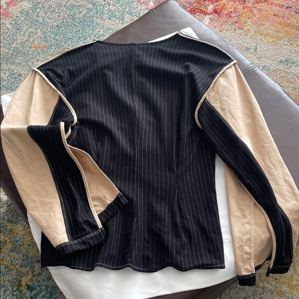 Zara Black and Tan Long Sleeve Top - Picture 6 of 6